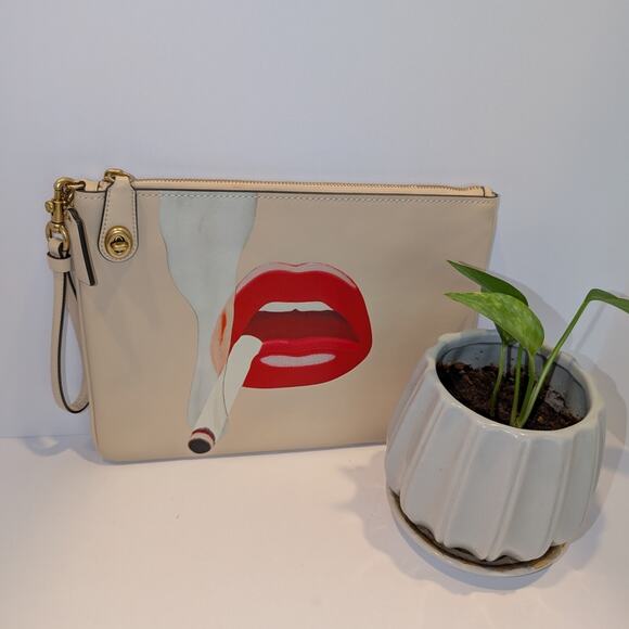 Limited Edition Coach x Tom Wesselmann Large Turnlock Pouch or iPad Sleeve CA221 - Picture 1 of 10